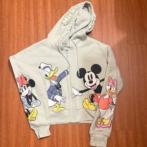 Disney women’s cropped zip up with Mickey and Friends